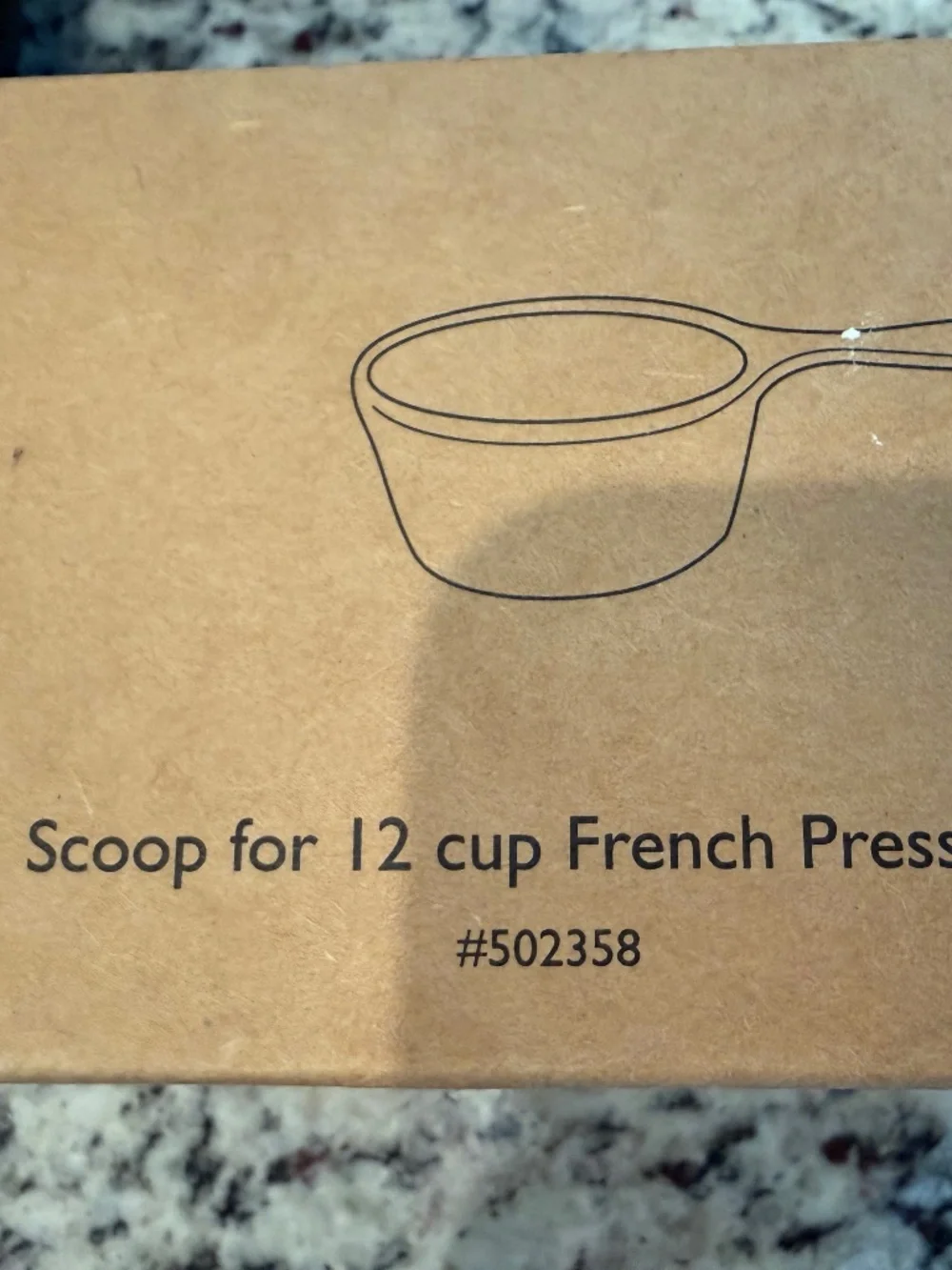 Peet’s 12 cup French press scoop plus a 3 cup scoop